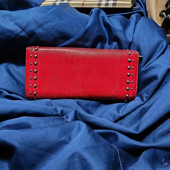 PRADA *RARE* NAPPA LEATHER STUDDED WALLET  GUC - Picture 2 of 8